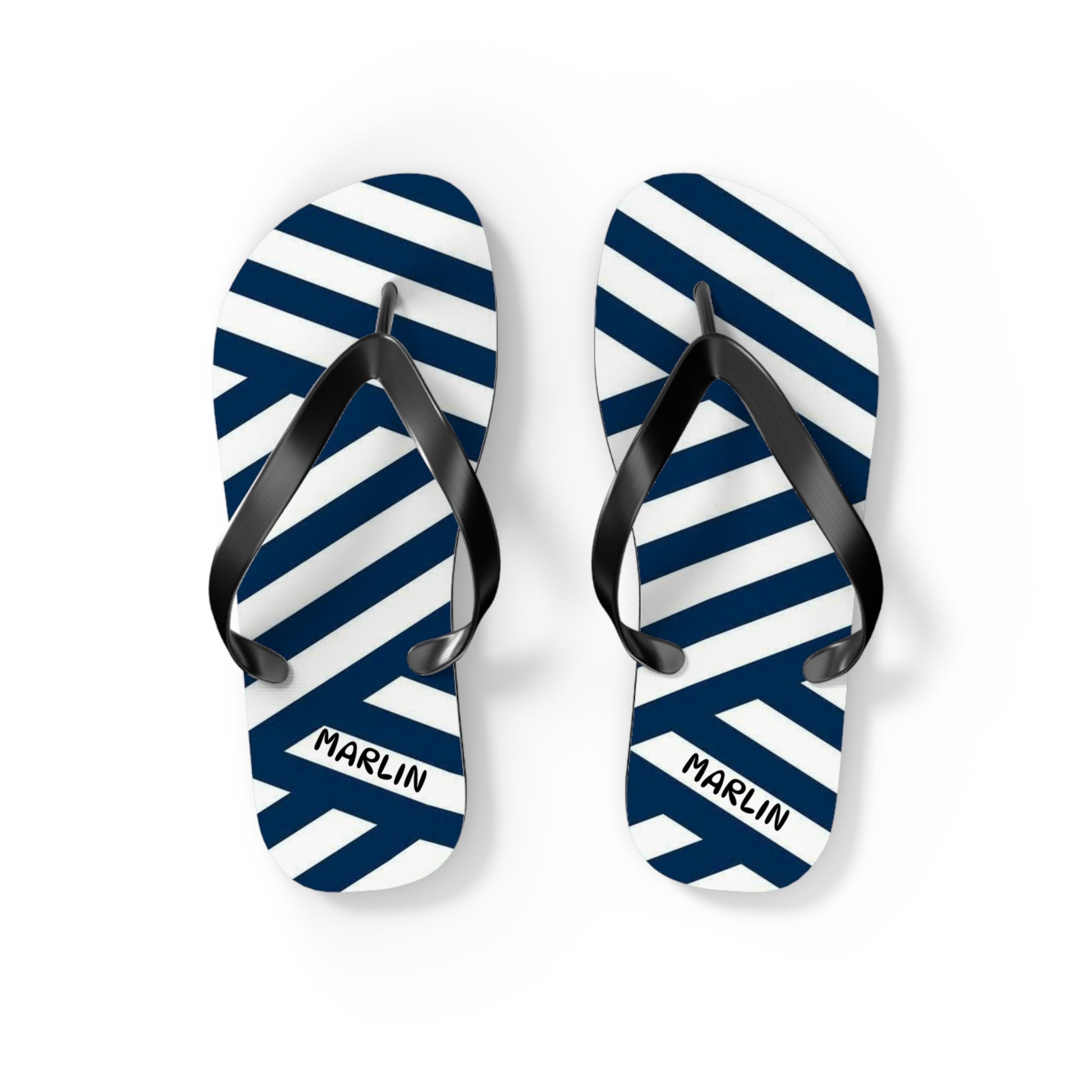 Nautical Stripe Flip Flops - Marlin