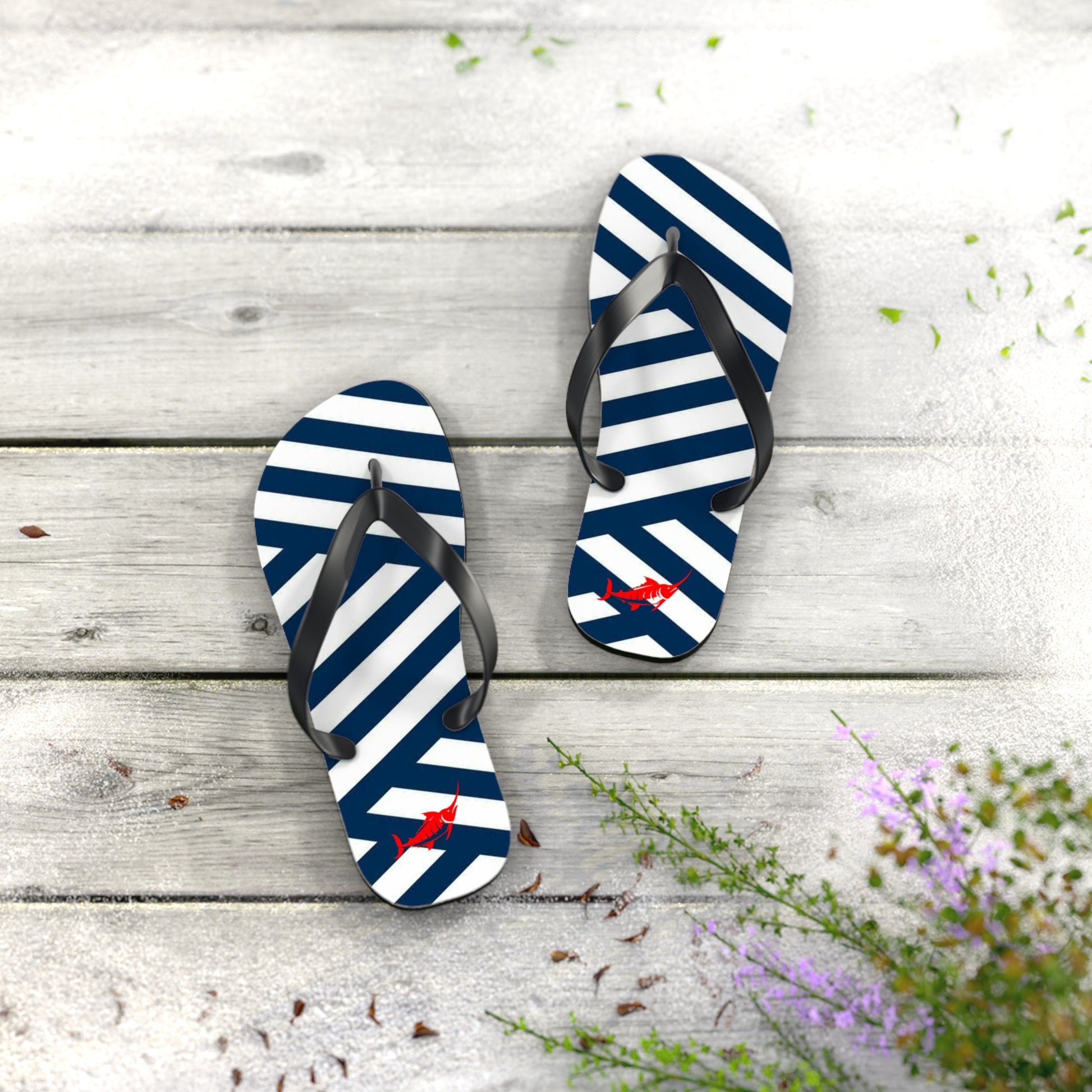 Nautical Stripe Flip Flops