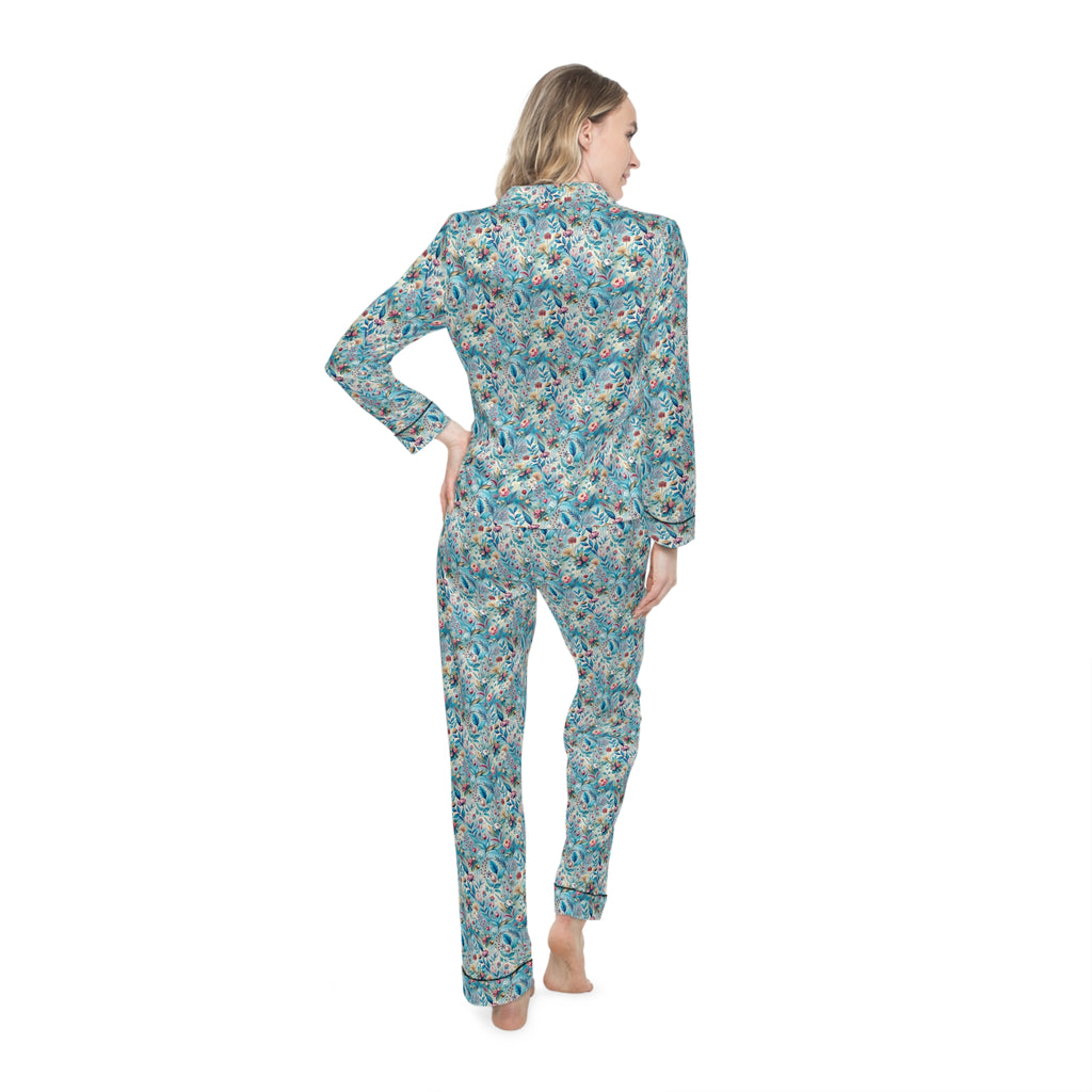 Elegant Women's Satin Pajamas, Luxurious Sleepwear