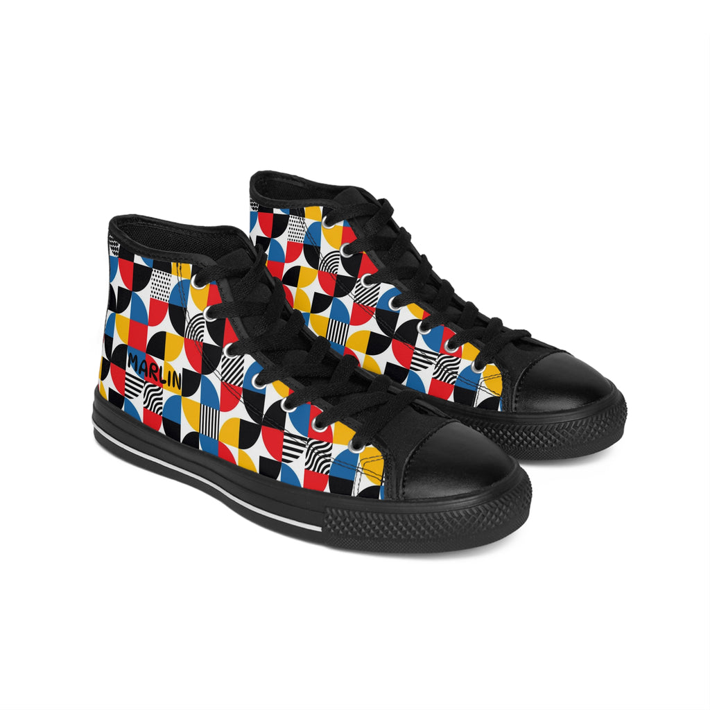 Vibrant High-Top Sneakers: Stylish, Ideal for Casual Wear.