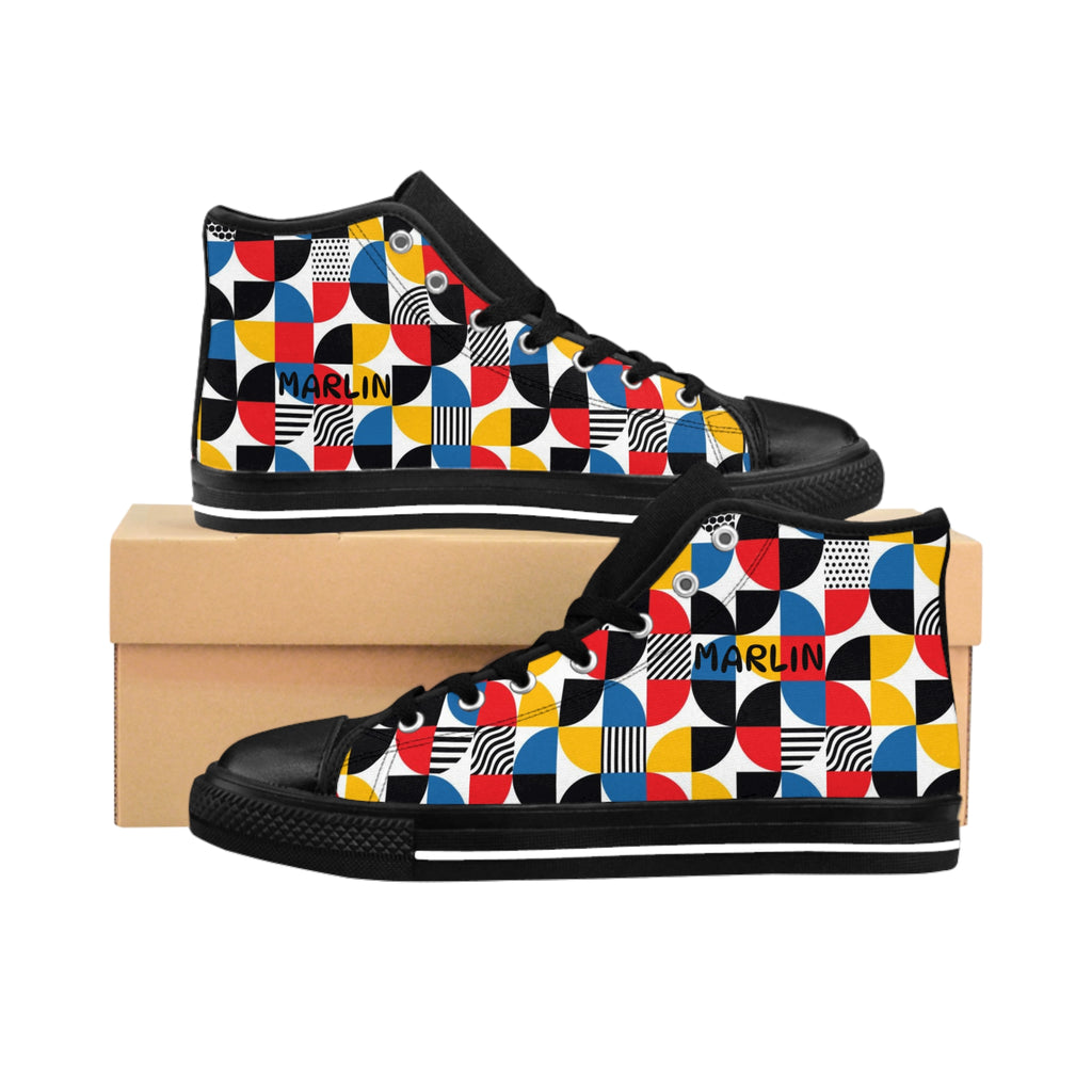 Vibrant High-Top Sneakers: Stylish, Ideal for Casual Wear.