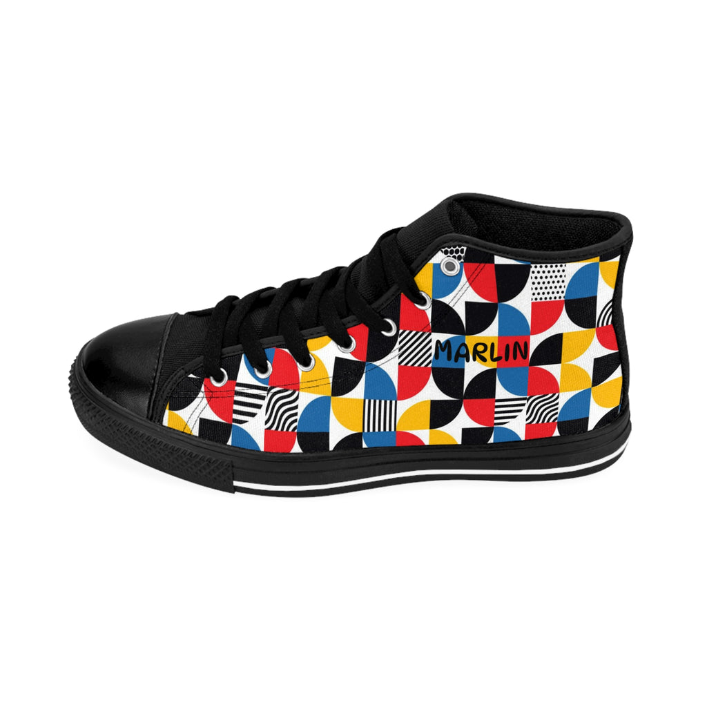 Vibrant High-Top Sneakers: Stylish, Ideal for Casual Wear.