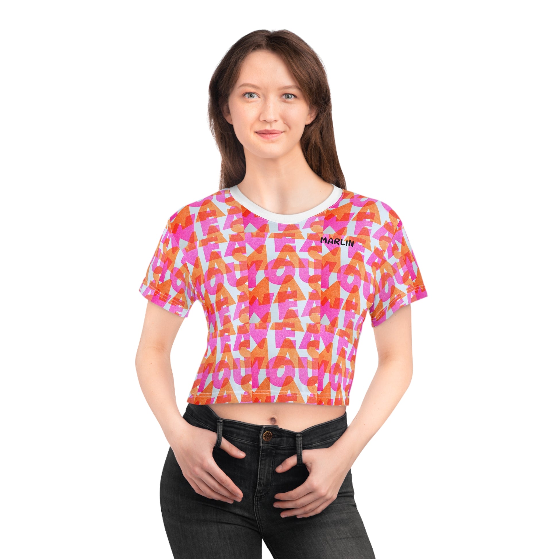 Vibrant Crop Tee - Bold Colorful Summer Top, Trendy Casual Wear.