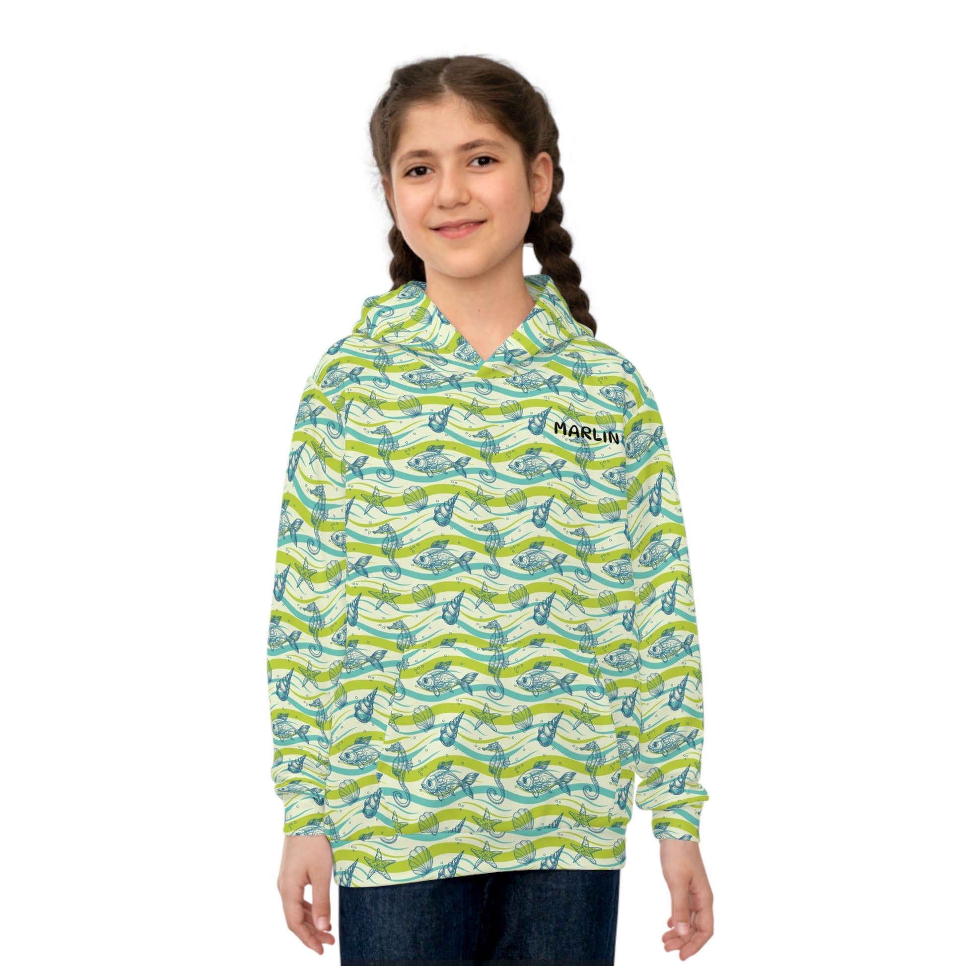 Marlin Children's Hoodie - Fun Marine Life Pullover for Kids - Marlin