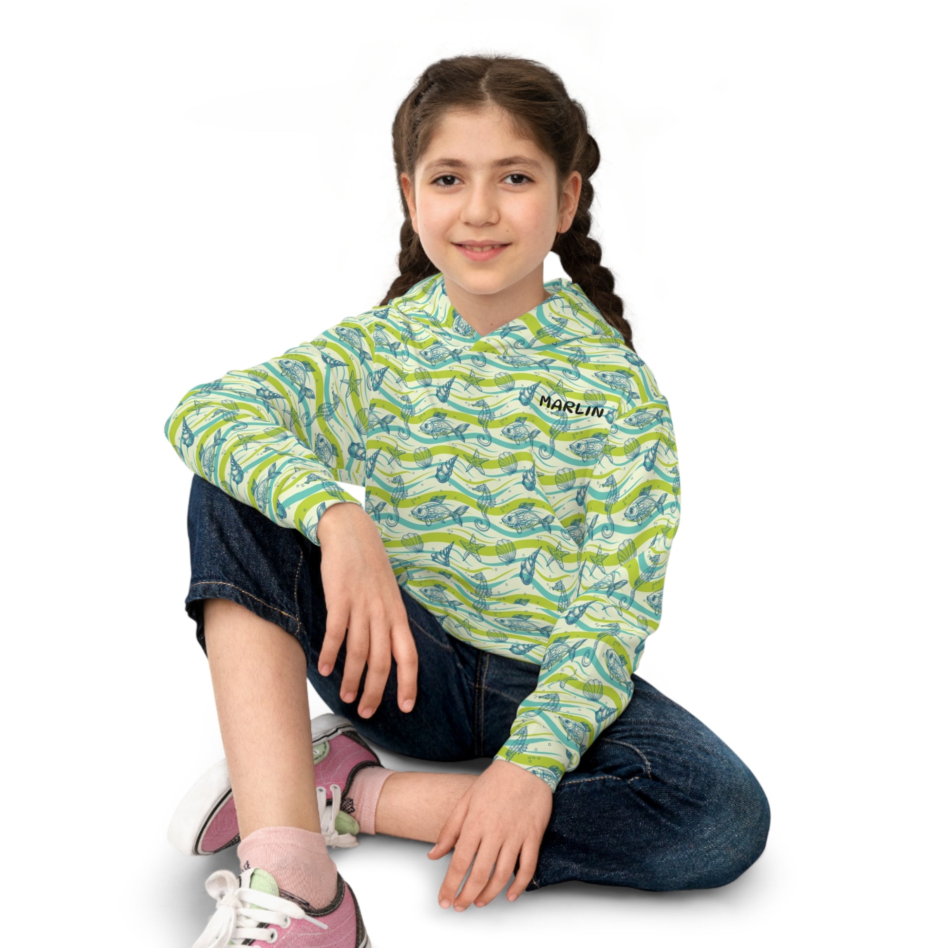 Marlin Children's Hoodie - Fun Marine Life Pullover for Kids - Marlin