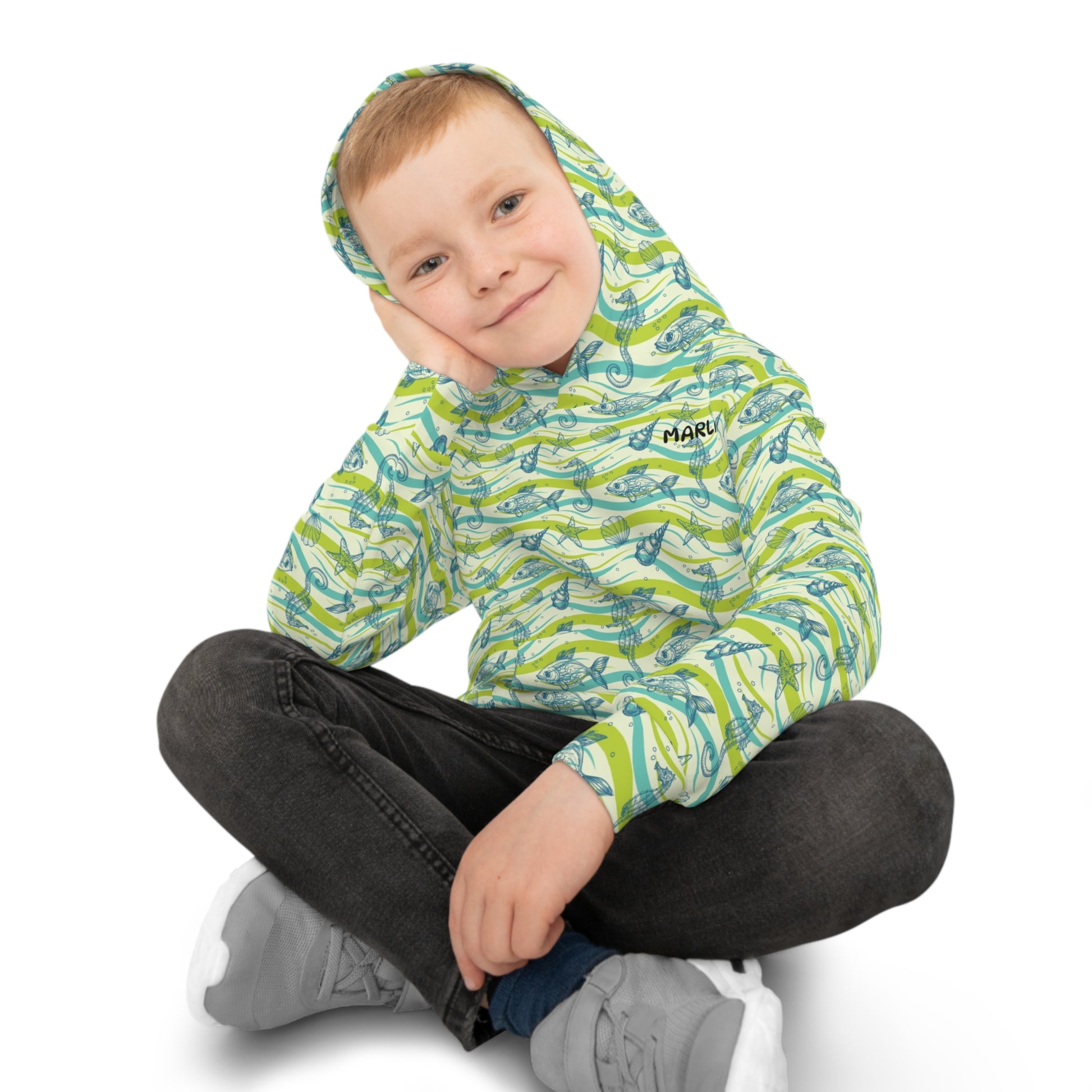 Marlin Children's Hoodie - Fun Marine Life Pullover for Kids - Marlin
