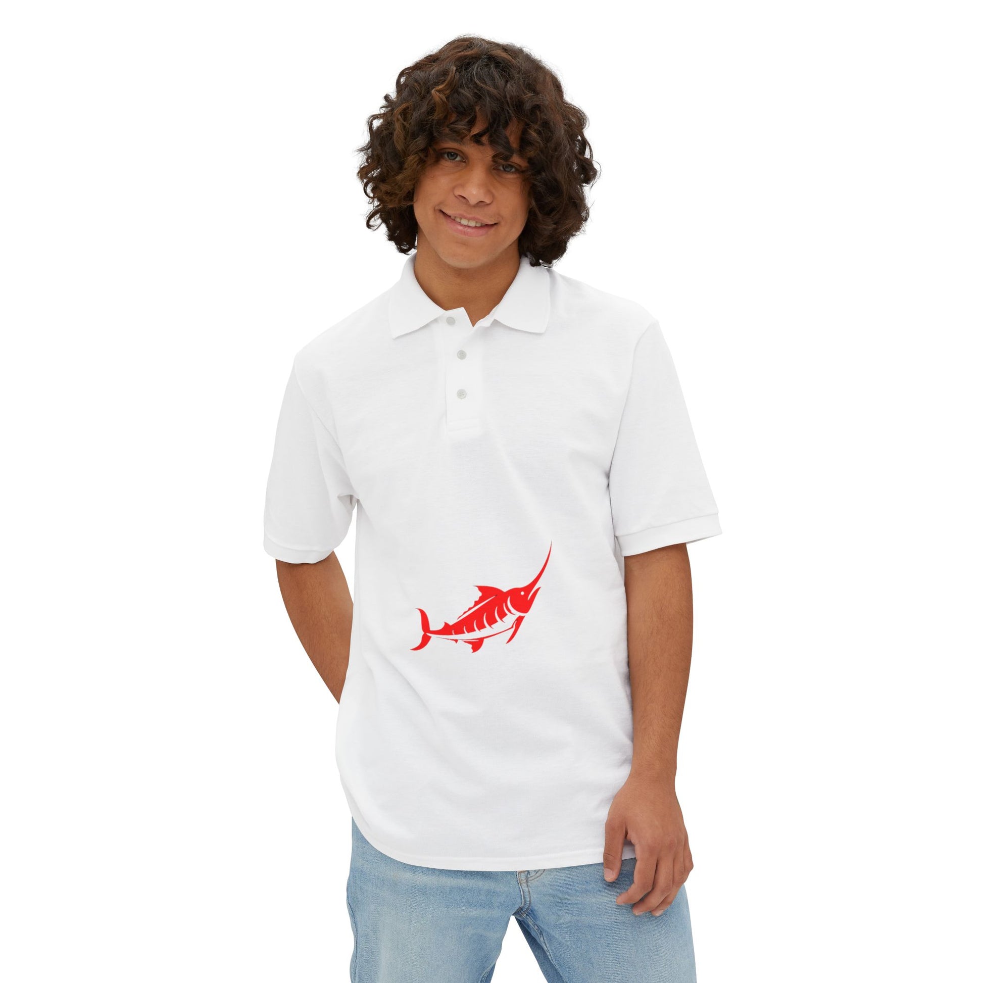 Marlin Graphic Men's Polo Casual Wear T-Shirt - Marlin