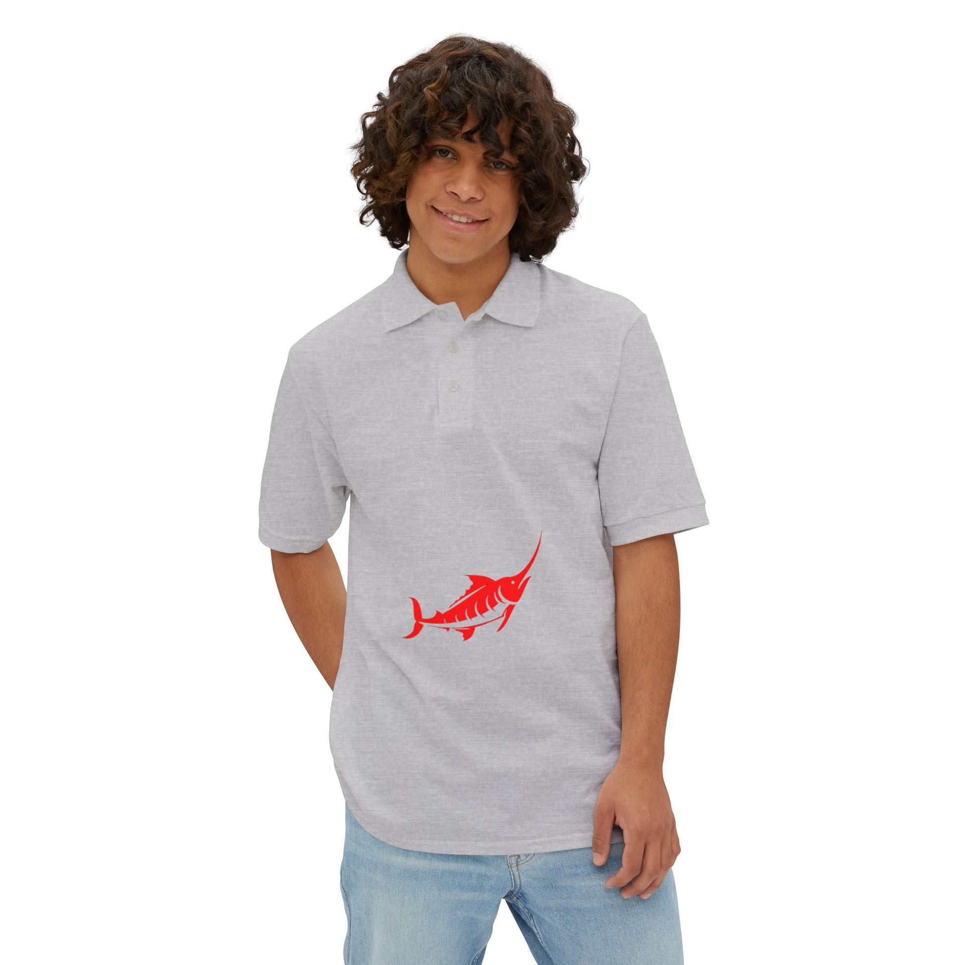 Marlin Graphic Men's Polo Casual Wear T-Shirt - Marlin