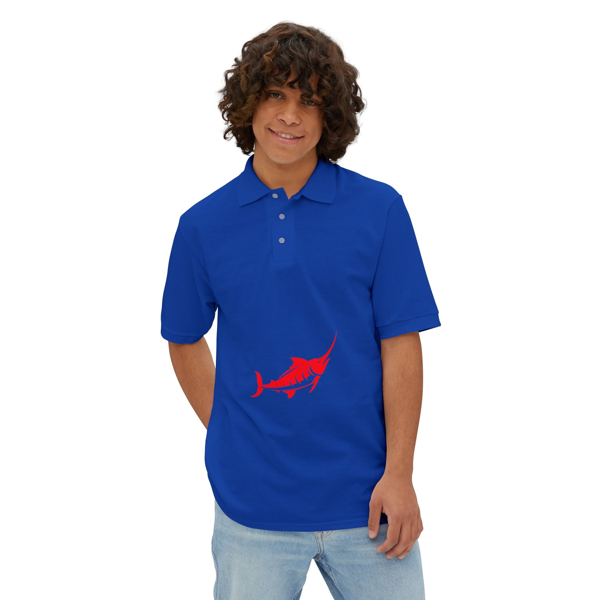 Marlin Graphic Men's Polo Casual Wear T-Shirt - Marlin
