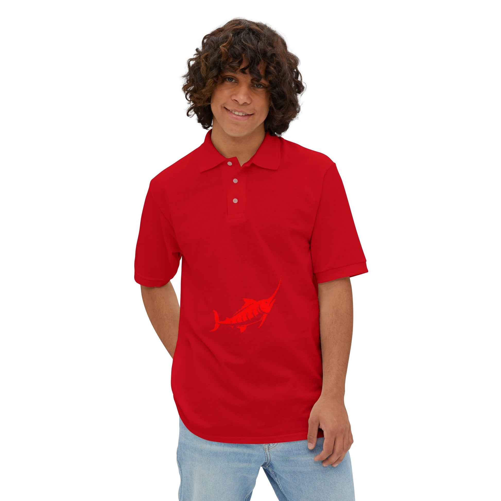 Marlin Graphic Men's Polo Casual Wear T-Shirt - Marlin