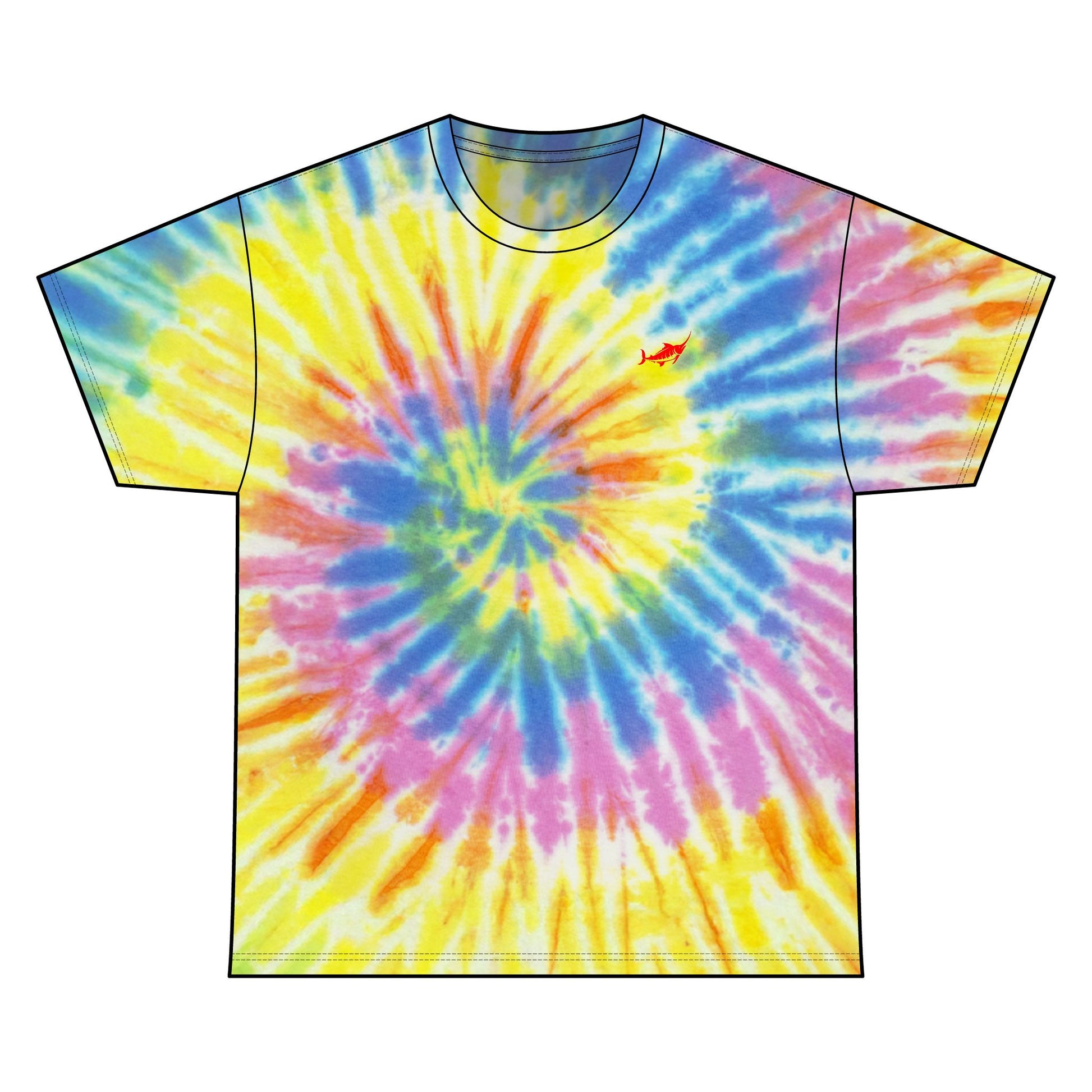 Tie Dye Unisex Tee, Boho Style Shirt - Casual Wear - Marlin
