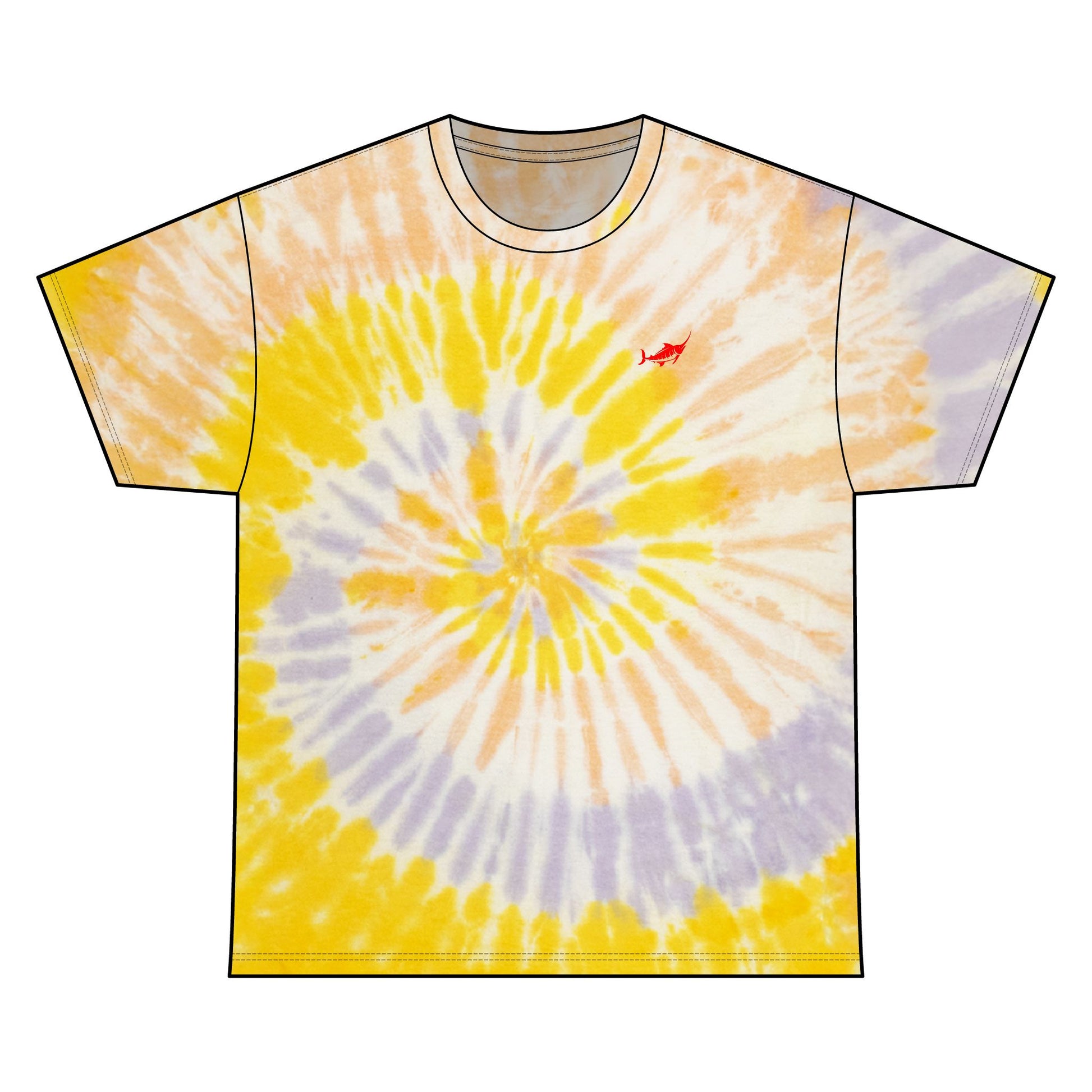 Tie Dye Unisex Tee, Boho Style Shirt - Casual Wear - Marlin