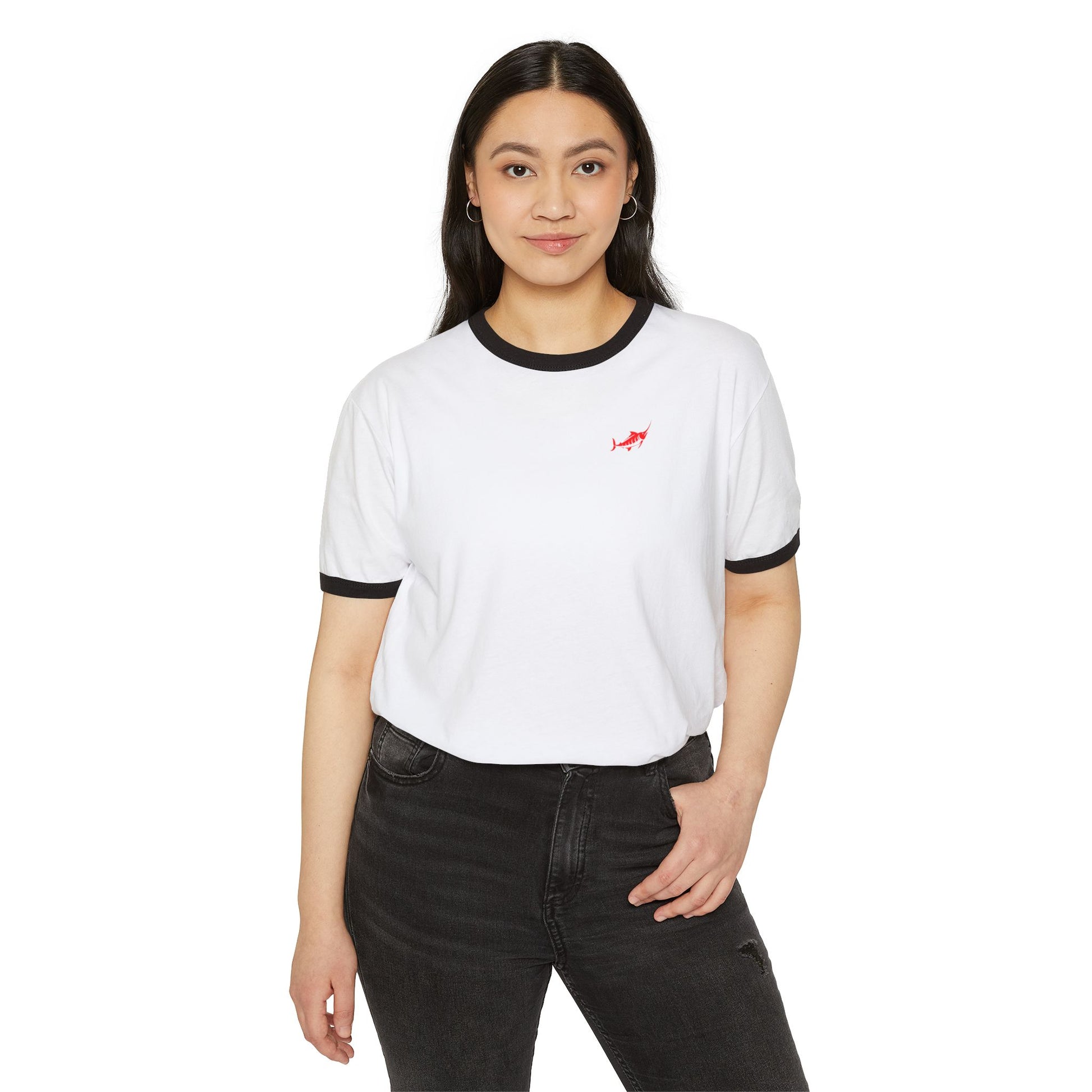 Vintage Style Unisex Cotton Ringer T-Shirt - Marlin